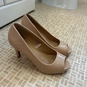 Chic Nude Peep-Toe Heels